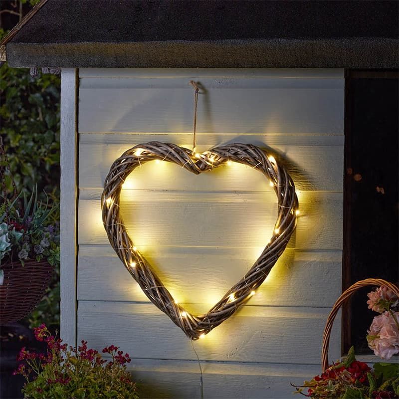 Solar InLit Firefly Heart 40cm