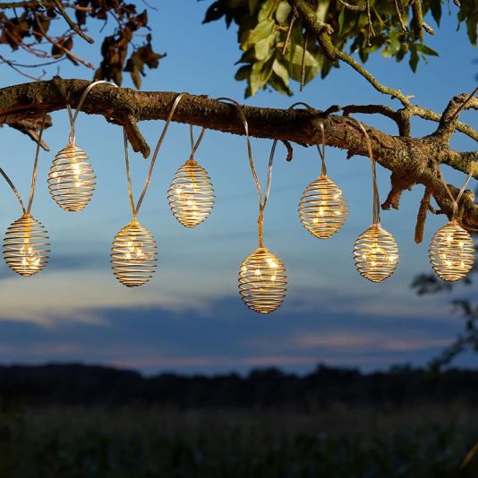 SpiraLight Silver Solar String Lights