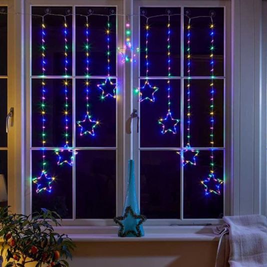 Star Curtain Lights 1.2m - Multicolour