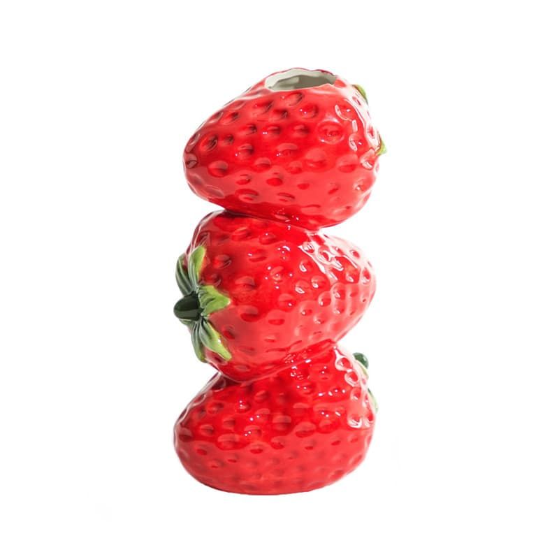 Strawberry Stack Ceramic Stem Vase