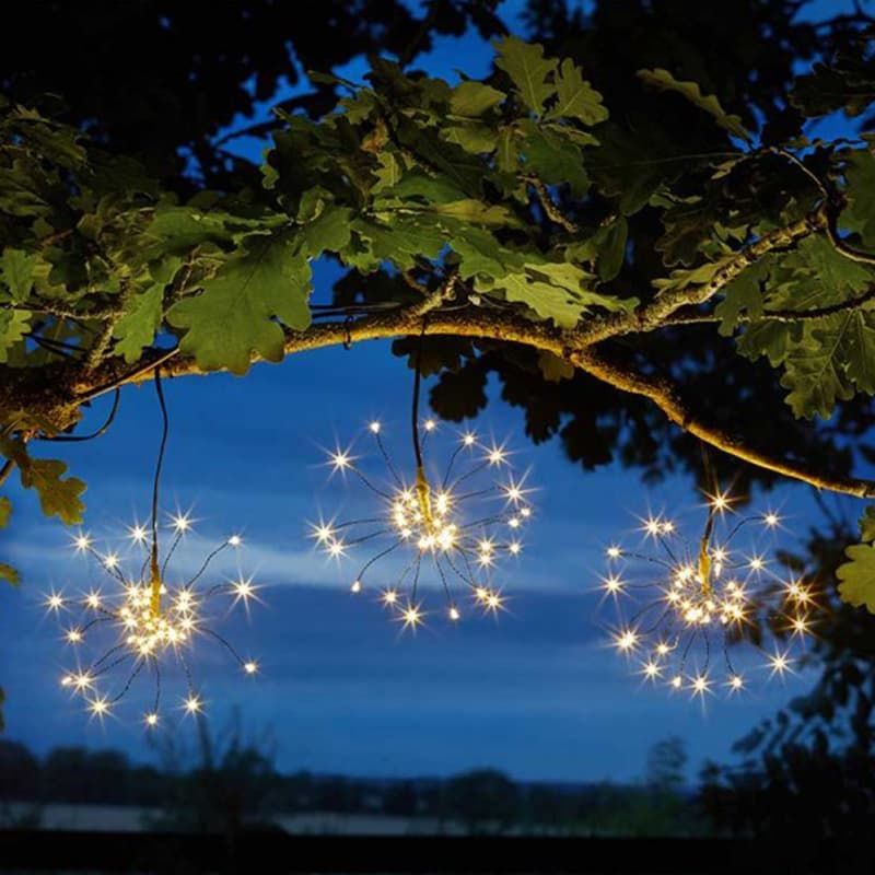 Triple Starburst Solar String Lights