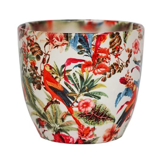 Tropical Parrot Pot Cover - 13cm