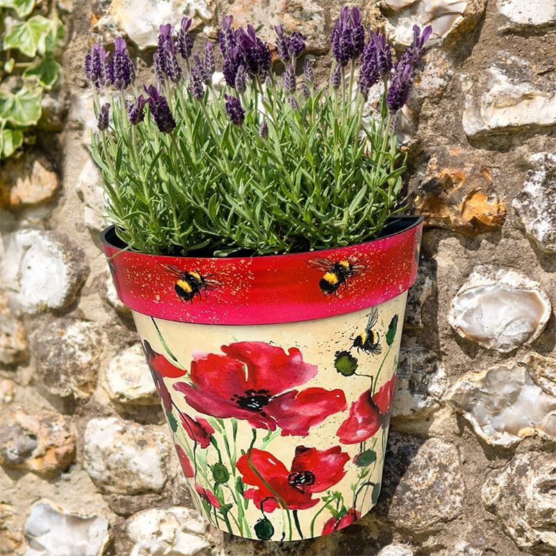 Wall Pot Poppies and Bees