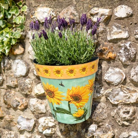 Wall Pot Watercolour Sunflower