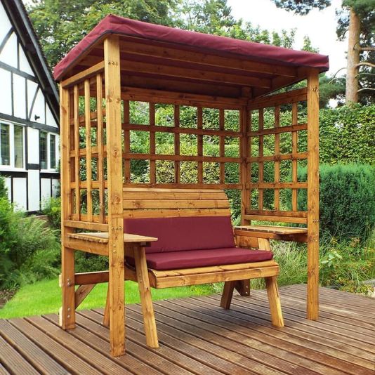 Wentworth 2 Seater Arbour with Burgundy Cushion