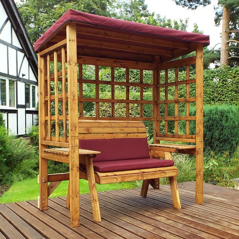 Wentworth 2 Seater Arbour with Burgundy Cushion