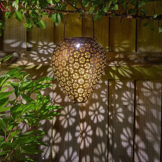 Zahra Bronze Hanging Solar Lantern